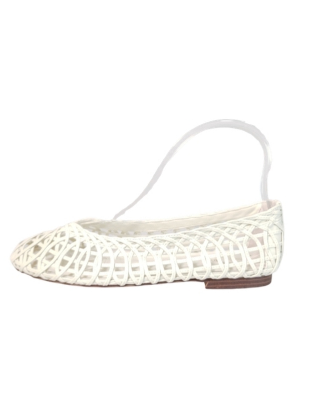 Franco Sarto Ballet Flats Women's 7 White Leather Lattice Slip-on Casual Shoes